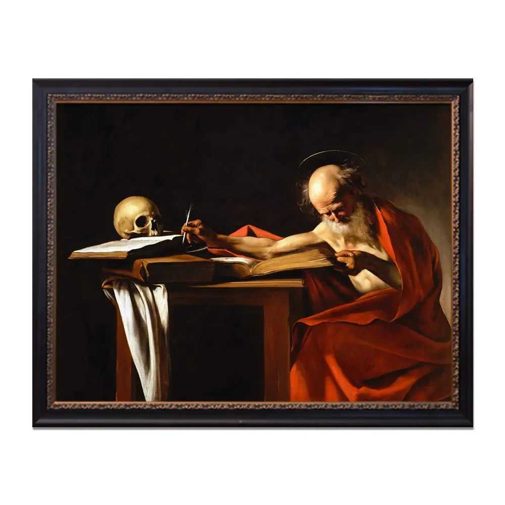 Italiaanse Barokke Meester Caravaggio Saint Jerome Schrijven Realistische Gerold Schilderijen