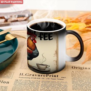 Frosted Black 11oz <b>Ceramic</b> Mug Heat Sensitive Sublimation <b>Cup</b> For Coffee Lovers - Product Image 5