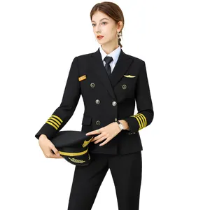 Captain uniform female airline pilot Stewardess occupational work ground uniform