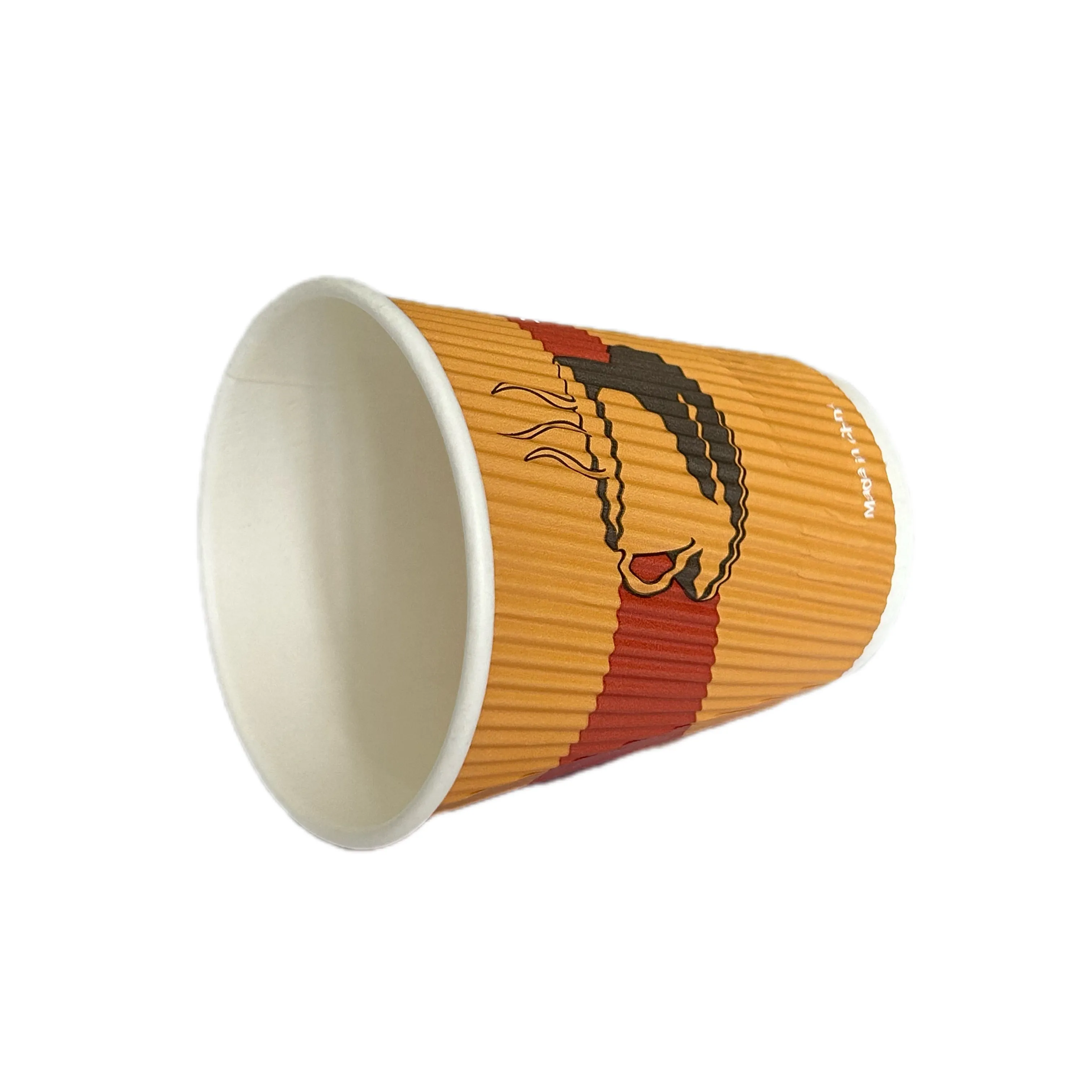 Biodegradable Ripple Wall Paper Cups Customized Ripple Wall Paper Cup For Hot Drinks