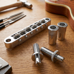 Puente de rodillo de guitarra eléctrica cromado B10BB hecho en Corea piezas y accesorios de instrumentos de cuerda - Product Image 3