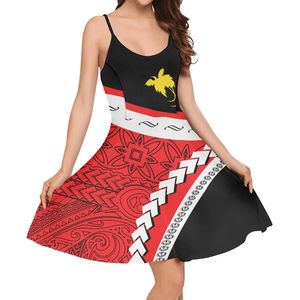 Premium Papua Nueva Guinea Logo Impresión Verano Slip A-line Vestidos casuales Envío <span class=keywords><strong>de</strong></span> <span class=keywords><strong>la</strong></span> gota Sin mangas Tallas grandes Vestidos <span class=keywords><strong>de</strong></span> mujer - Product Image 6