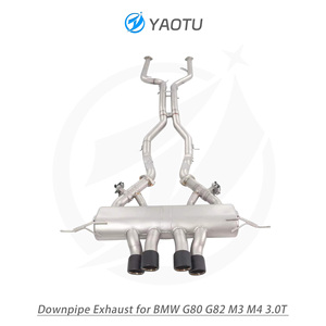 YT thép không gỉ giữa phía sau Muffler (trung tâm Quad - Exit) cho mới BMW G80 g82 M3 M4 3.0T - Product Image 6