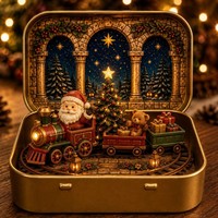 Petite statue en résine amusante, mignonne, portable et innovante pour fête de Noël aux chandelles, avec boîte en étain
