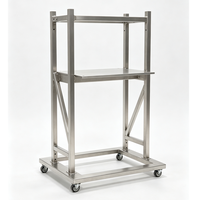 Support vertical en aluminium anodisé argenté pour panneau de commande