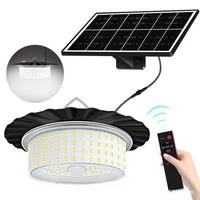 Plafonnier LED Suspendu Portable à Détecteur de Mouvement Solaire IP65, Dimmable, Anti-Poussière, avec Minuteur, pour Garage, Jardin, Villa