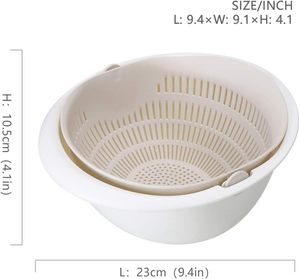Food-Grade PP+PET <b>Plastic</b> Eco-Friendly Double-Layer Salad & Fruit & Vegetable <b>Colander</b> - Product Image 1