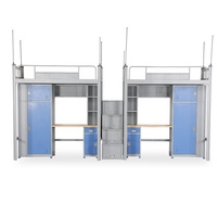 Lit mezzanine moderne à double couche avec rangement en acier pour adultes et étudiants Mobilier de chambre à coucher pour dortoir Lit superposé en métal et acier pour hôtel