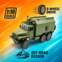 Camion militaire RC à l'échelle 1/16, 6x6, véhicule télécommandé tout-terrain, jouet d'escalade pour enfants avec lumières et chargeur
