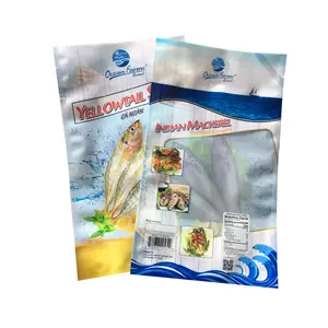 Kunden spezifisch bedrucktes Nylon PE Kunststoff Tiefkühlkost Geräuchertes Fisch fleisch Lebensmittel verpackung Vakuum-Lebensmittel beutel