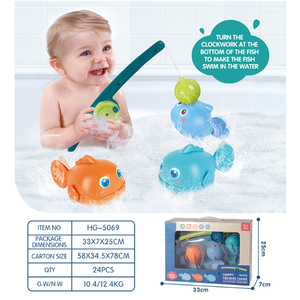 Jeu de pêche magnétique YX, jouet de bain éducatif, canards nageurs à remonter, flottants en ABS, sans piles, canne à pêche à mécanisme à ressort - Product Image 4