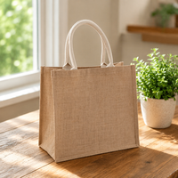 Sac fourre-tout en toile de jute réutilisable, grand format, pour pique-nique en extérieur, avec poignées, idéal pour le transport et le rangement, éco-responsable, vente en gros