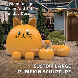 Grande sculpture de citrouille pour hôtels, thèmes Halloween et Noël, artisanat en résine de fibre de verre - Product Image 3