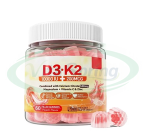 ASAP OEM Etiqueta privada Gomitas rellenas sin azúcar Suplemento vitamínico Soporte inmunológico y vitamina ósea D3 K2 Gummies - Product Image 1