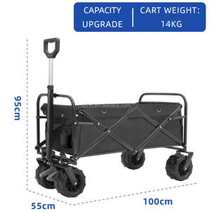 Chariot pliable pour courses, jardinage et camping, avec grandes roues et poignée flexible - Product Image 4