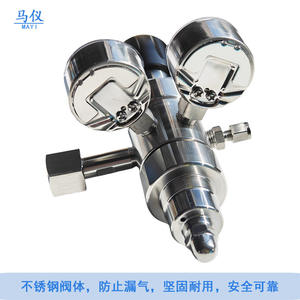 Régulateurs de pression de laboratoire pour gaz de haute pureté, construction en acier inoxydable à double étage, résistant à la corrosion au chlore pour l'oxygène - Product Image 5