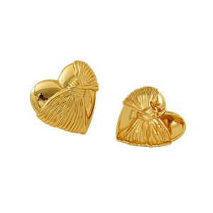 Zogxin Heart Shaped <b>Titanium</b> Steel <b>Stud</b> Earrings 18K Gold Plated Women Fashion Jewelry Gift - Product Image 5