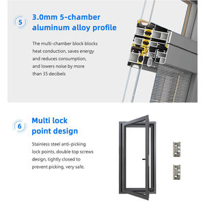 QIGUANG NFRC fenêtres à impact d'ouragan américaines fenêtre à battant en aluminium à rupture thermique fenêtres en aluminium à double triple vitrage - Product Image 6