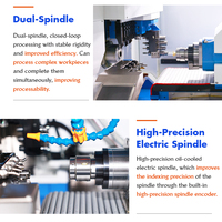 Torno CNC de Doble Husillo Tipo Suizo SL125 de Proveedor Chino, Equipo de Torneado y Fresado de Alta Precisión para Piezas Metálicas