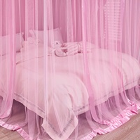 Moustiquaire de lit pliable en forme carrée, style princesse, avec dentelle en maille, pour lit Queen ou King Size, idéale pour une utilisation intérieure à la maison