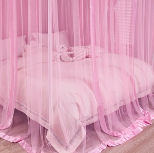 Moustiquaire de lit pliable en forme carrée, style princesse, avec dentelle en maille, pour lit Queen ou King Size, idéale pour une utilisation intérieure à la maison - Product Image 3