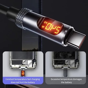 USB avec alimentation PD 240W  <span class=keywords><strong>C</strong></span>âble USB-<span class=keywords><strong>C</strong></span> avec affichage LED, charge rapide et synchronisation des données haute vitesse pour ordinateur portable, téléphone, tablette, utilisation en voyage - Product Image 5