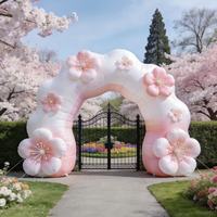 Arche de fleurs gonflable pour mariage, événement, publicité, festival, décoration extérieure personnalisée, promotion de marque avec éclairage LED pour la nuit