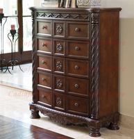 Lit à baldaquin en bois sculpté avec revêtement en cuir véritable, design de luxe américain, mobilier de chambre à coucher, ensemble de chambre antique