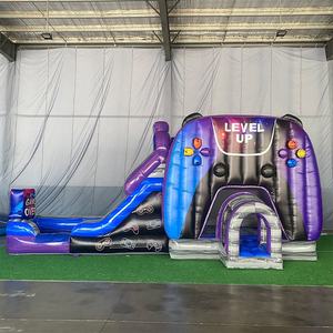 Toboggan aquatique gonflable géant Magic Blue <span class=keywords><strong>Crush</strong></span> <span class=keywords><strong>de</strong></span> 26 pieds, jeux gonflables, matériau PVC, capacité <span class=keywords><strong>de</strong></span> 600 kg, pour usage commercial en extérieur - Product Image 2