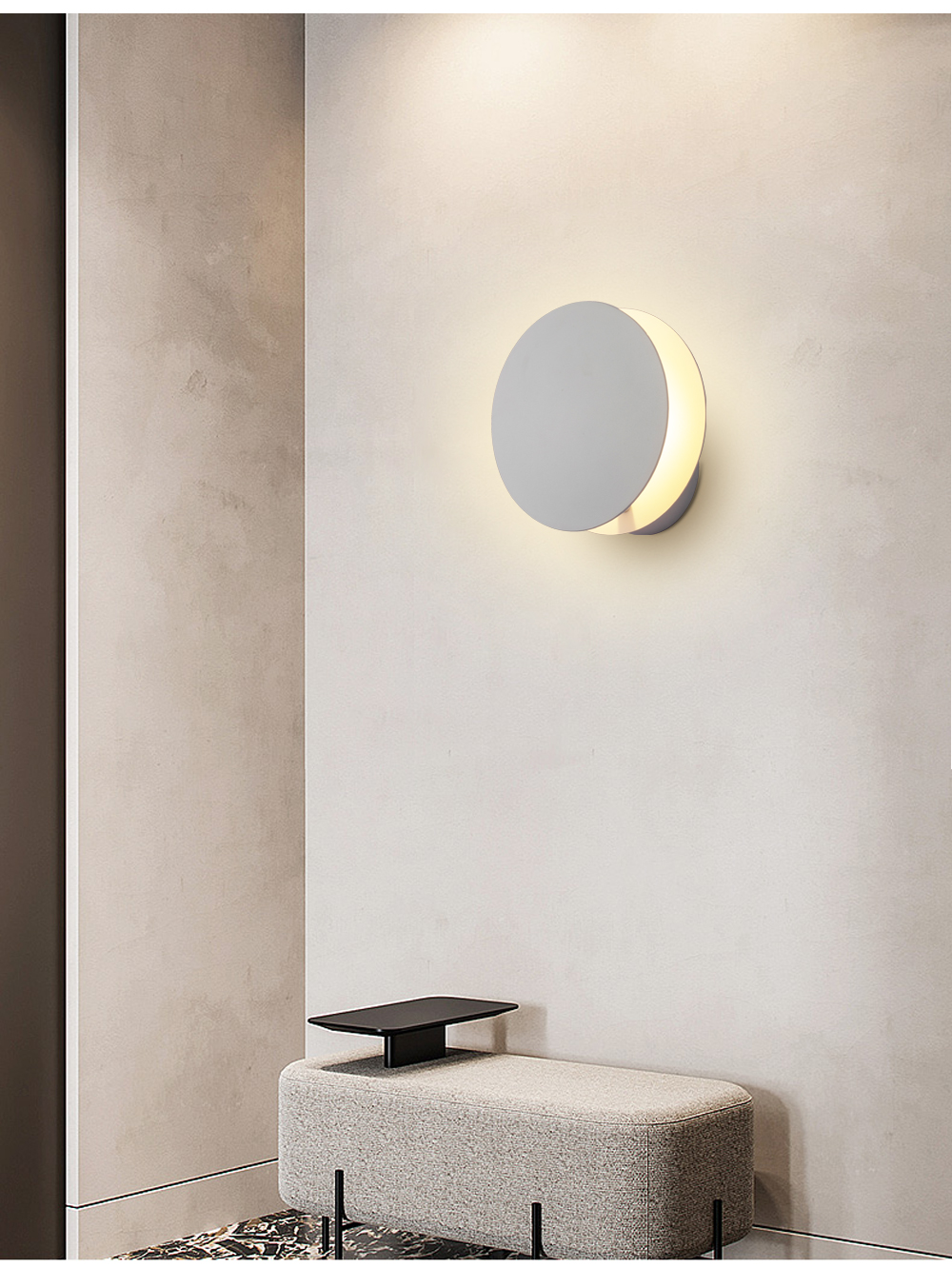 Modern Aluminum Round Light Decorative hotel bedroom wall led 5w light indoor Wall Lamp
