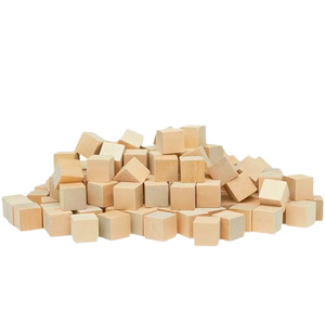 Petits cubes de bois naturel non finis, blocs en bois carrés pour projets artistiques DIY, décoration artisanale, fournitures pour fêtes - Product Image 1