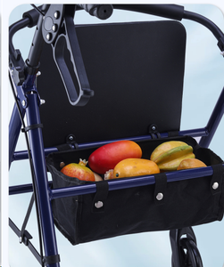 पुश-सक्षम शॉपिंग कार्ट वरिष्ठ लोगों के वॉकर रोलेटर, सीट के साथ फोल्डेबल - Product Image 2