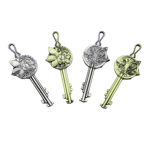 Llaveros de Metal Personalizados con Flor de Loto, de Aleación de Zinc, Estilo Vintage, Latón Antiguo y Plata - Product Image 1