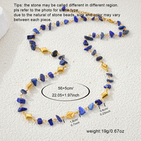 Collier bohème tendance en lapis-lazuli, collier superposé en pierre naturelle élégant, design unique, accessoire quotidien, collier pour femme