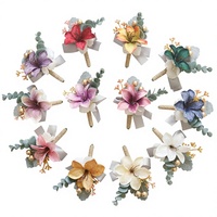 Kain Artistik Lily Boutonniere Korsase Pergelangan Tangan Bisnis/Acara/Tupang Pernikahan Bunga Lapel Gaya Hutan XS050