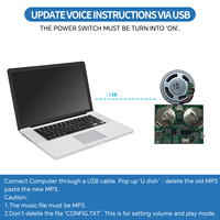 Lecture audio à bouton-poussoir de téléchargement USB Module de son Mp3 Carte de circuit vocal avec haut-parleur pour jouets en peluche Cartes de voeux musicales