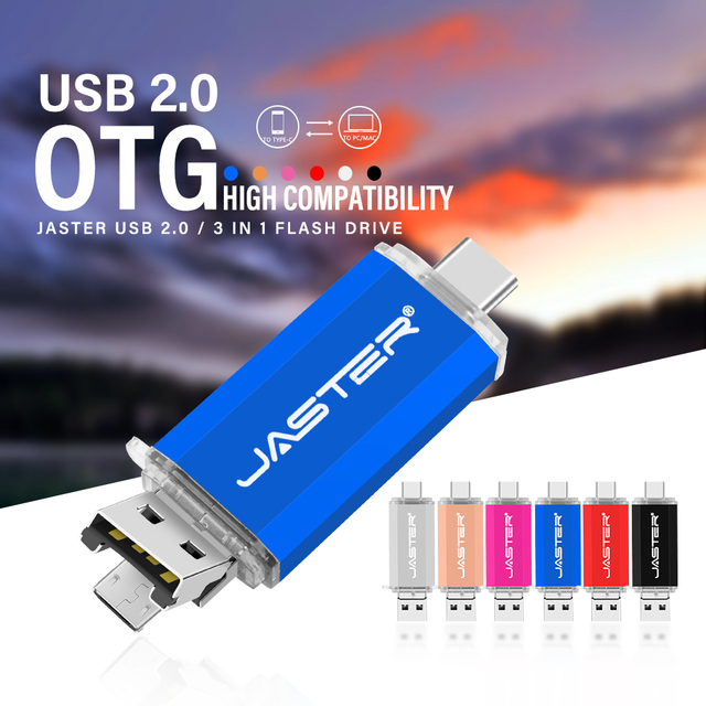 jaster Otg 3 in 1 Pen Drive Type-c Usb2.0 3.0 Multi Function Flash Drive U Disk Free Smples Cles Usb Memory Stick