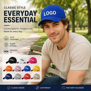 Casquette de baseball unisexe personnalisée 6 panneaux en polyester/coton, tissu courant toutes saisons, imprimée par transfert thermique, couleur unie - Grande Vente - Product Image 1