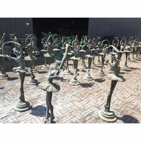 Peinture Vintage grandeur nature métal jardin produit ornements grand jumelé belle ballerine dame Statue Sculptures pour la décoration extérieure