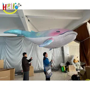 节日城市游行活动步行充气鱼鲸海动物木偶服装