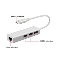 Adaptateur Ethernet Gigabit USB Type-C RJ45 filaire externe BAJEAL noir 10/100/1000 Mbps Plug-and-Play pour ordinateur de bureau