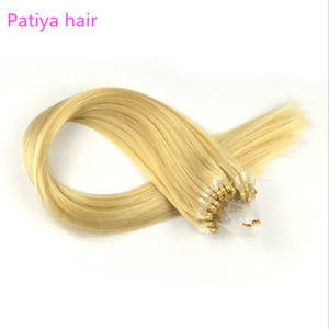 Muestra de cabello natural virgen alineado con cutícula 50g, extensión de microlink, cabello recto, súper doble dibujado, extensiones de cabello Micro Loop - Product Image 3