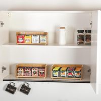 Organisateur de sachets de thé en bambou empilable à 3 couches Support de rangement pour sachets de thé Boîtes à thé en bois