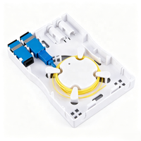 Boîtier terminal fibre optique FTTH 2 cœurs, 2 ports adaptateur SC, boîtier de raccordement intérieur, panneau frontal pour épissure de réseau CATV et haut débit