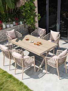 Nhà máy mây đồ nội thất wicker bảng thiết lập ngoài trời sofa Patio đồ nội thất bàn ăn và ghế - Product Image 5
