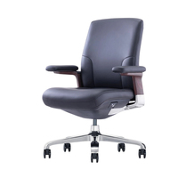 Chaises pivotantes ergonomiques en cuir, hauteur réglable pour bureau, atelier, réception, confort luxueux, design moderne