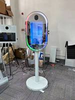 Photomaton ovale rond Love 21,5 pouces avec miroir magique DSLR et logiciel, photomaton avec caméra