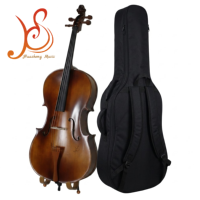 HUASHENG 4/4 Matte Cello Set Solid Spruce Top Maple Back/Sides Cello Advanced Rosin Padded Gig Bag Advanced Rosin for Beginners