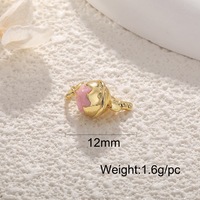 P99 Nuevo Charm de Joyería para Mujer, Chapado en Oro de 18K sobre Latón, con Esmalte Rosa, Diseño Romántico Cristiano de Mariposa, Corazón y Concha, Estilo Lindo, Moderno y Temático de Comida