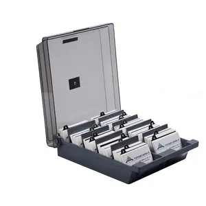 1000Pcs Name Card Translucent Lid Storage Box Card Case Business card holder for desk